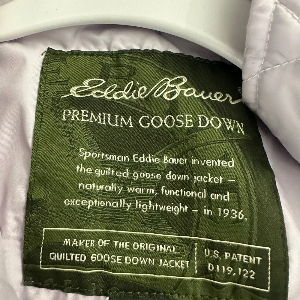 Eddie Bauer Womens Goose Down Quilted Vest Size XS Granola Floral Pastel Hiking